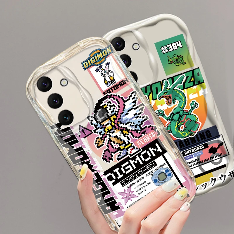 Cartoon R-Rayquazas M-Mewtwos For Samsung A55 A54 A53 A52 A35 A34 A33 A32 A25 A24 A23 A22 A21S A15 A13 A14 5G Wave Oil Back