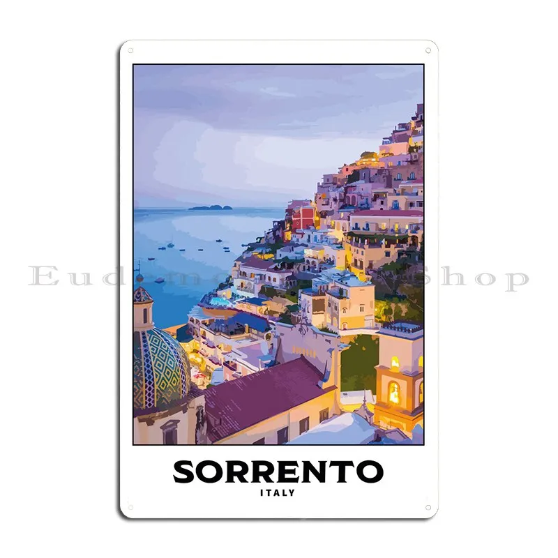 Sorrento Travel Poster Metal Plaque Vintage Club Designer Create Painting Tin Sign Poster