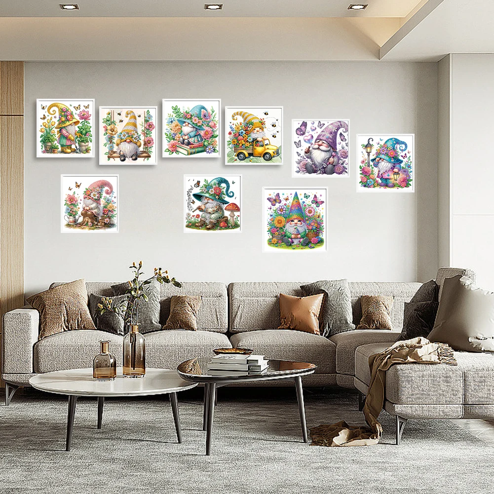 

9шт 5D DIY Частичная дрель специальной формы Алмазная картина Гоблин Арт 30x30см