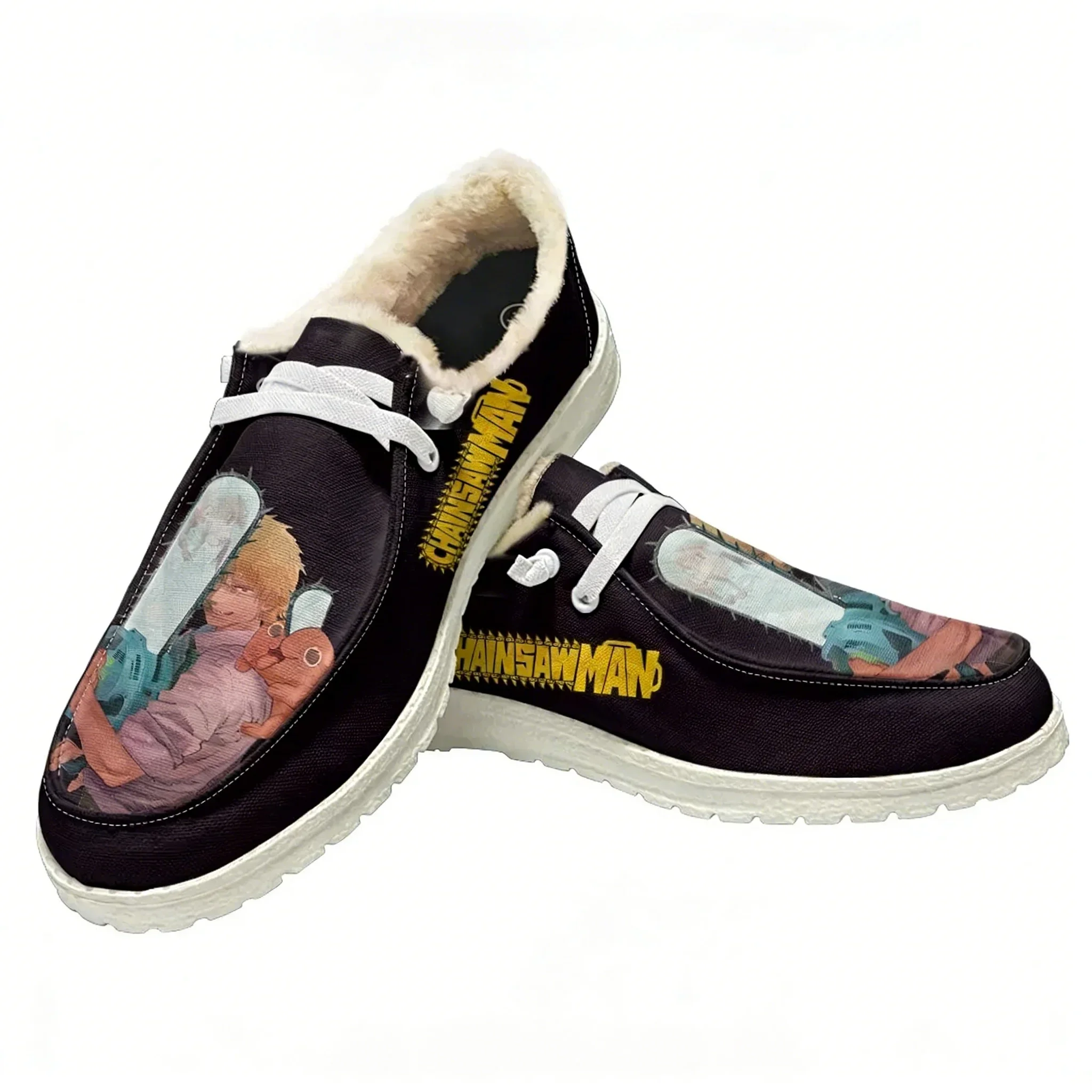 

C-Chainsaw Man Plush Casual Shoes Flat Shoe Men Woman Breathable Casual Outdoor Lightweight Footwear Couple Custom Made Shoe