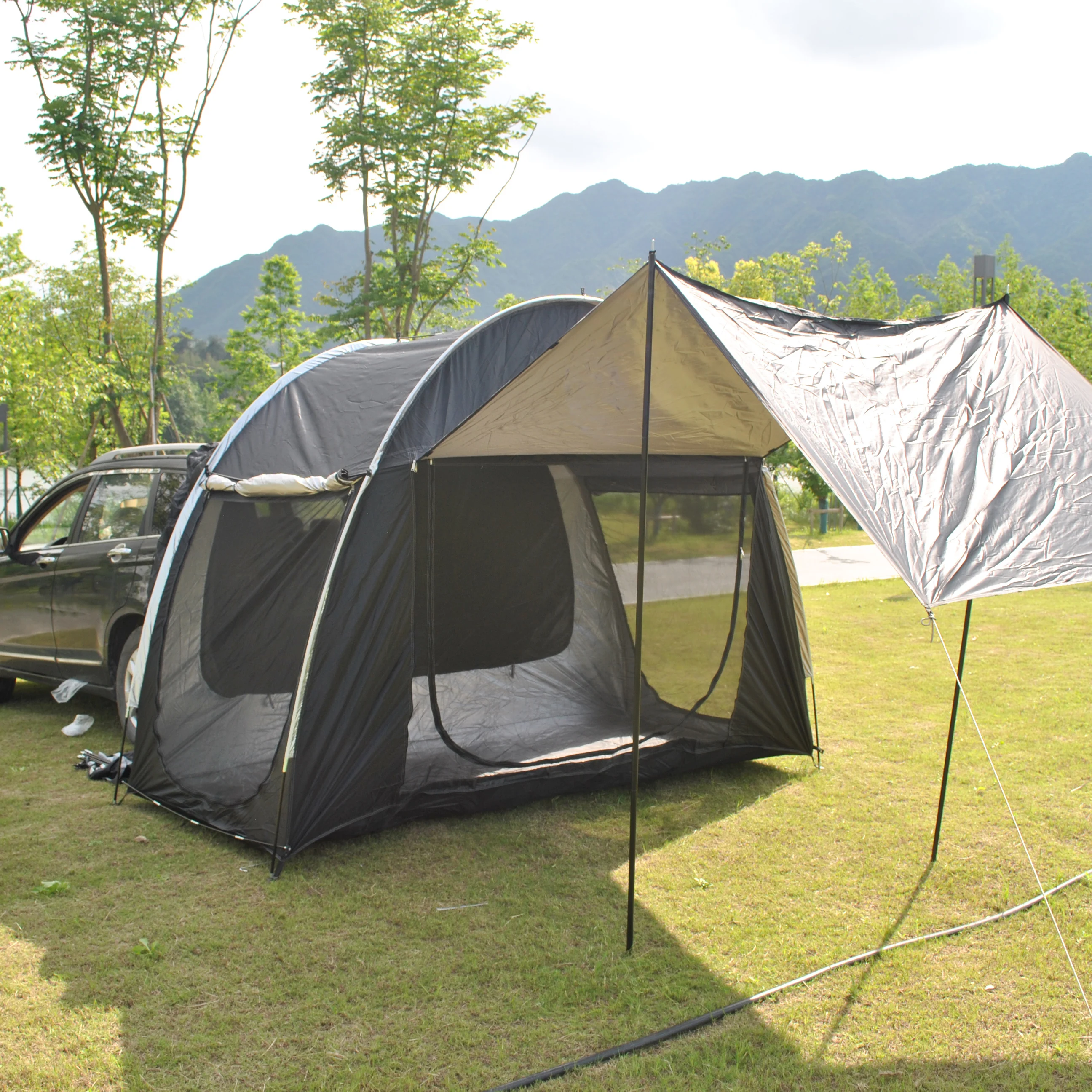 

Outdoor SUV Car Rear Extension Tent, Rear Tent with Canopy, Self-Driving Tour, Wilderness, Anti-Mosquito Canopy,Trunk Tent