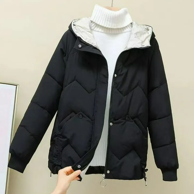 

2023 Fashion Women Down Cotton Coat Winter Jacket Female Warm Thickened Parkas Loose and Slim Outwear Large Size Hooded Overcoat