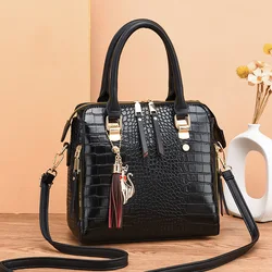 Luxury Design Alligator Handbags Big Capacity PU Leather Tassel Crossbody Shoulder Bags For Women Messenger Ladies Shoulder Bag