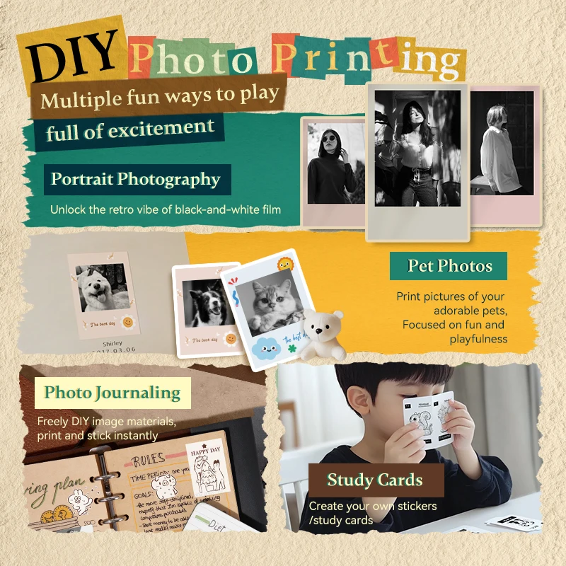 NiiMbot B21Pro Label Maker Thermal Cardboard Label DIY Photo Printing Adhesive Backing Waterproof /Tear/Oil Resistant