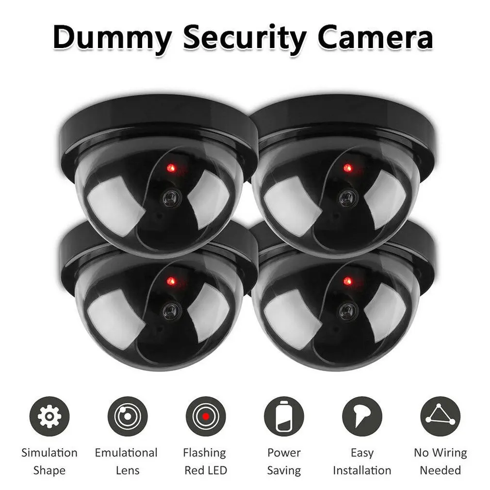 

Hot Smart Indoor/Outdoor Dummy Surveillance Camera Home Dome Waterproof Fake CCTV Security Camera with Flashing Red LED Lights