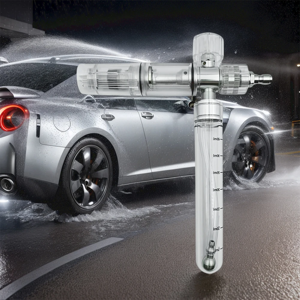 

35ml Water Foam Pot with 1/4 Inch Quick Connector Pressure Washer Gun Adjustable Foam Spray Pot for Cleaning Cars SUVs