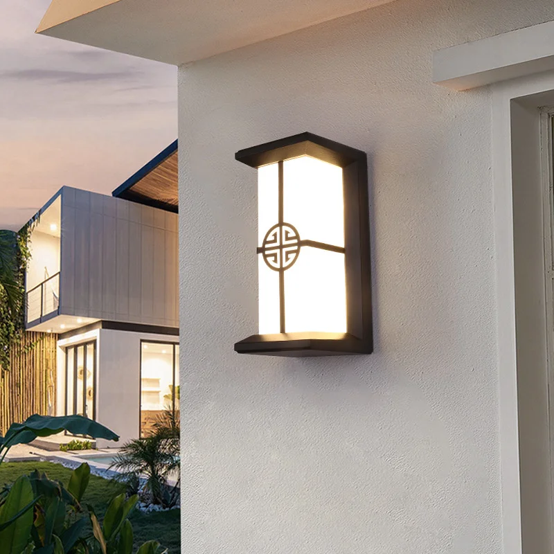 ABS Outdoor Wall Light IP65 Waterproof Balcony Garden Lighting Courtyard Exterior Wall Lamp Fixtures Outside Sconce AC110-240V