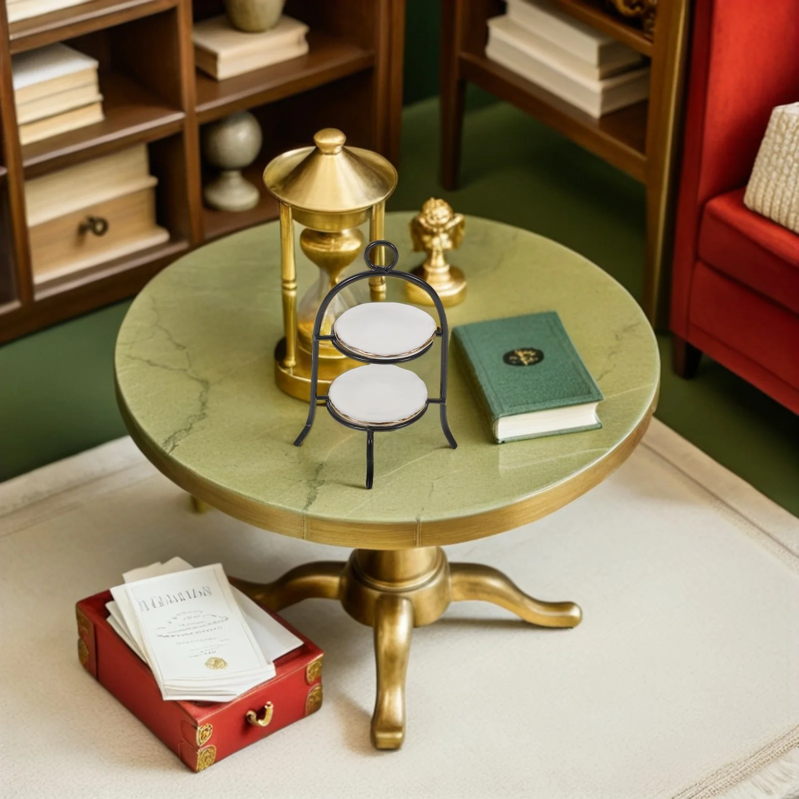 

Dollhouse Display Stand Dessert Risers Baking Toy Cupcake Shelf Pedestal Decorative Mini Rack Food Decoration