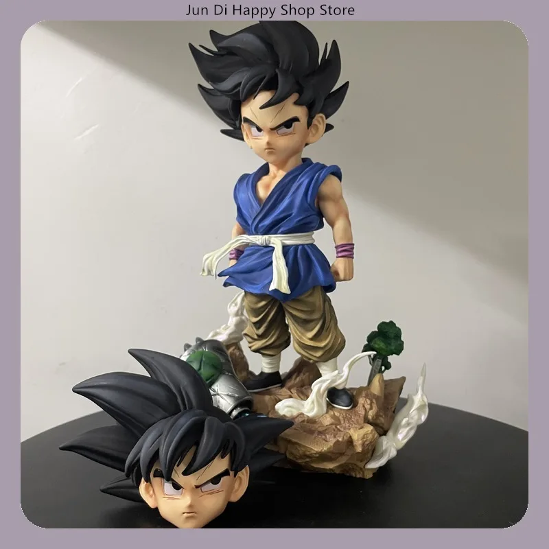 

26cm Goku Two Interchangeable Heads Standing Pose Anime Figure Model Statue Collection Desktop Decoration Ornament Toys Gifts