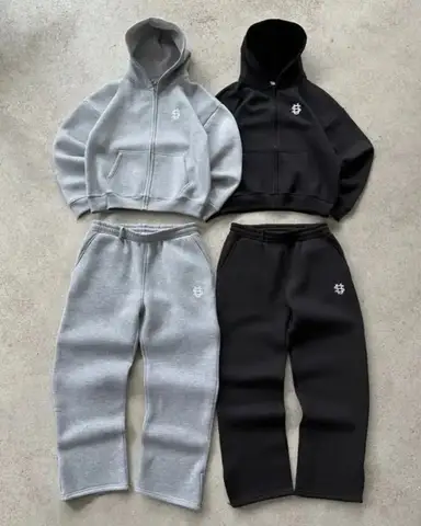 Y2K Letter Embroidery Zip Baggy Casual Pants Suit Men's Harajuku Fashion Women Retro Hoodies Couple Sweatshirt Unisex Sweatpants