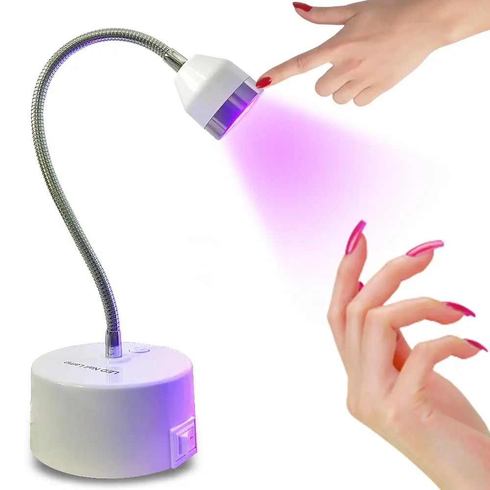 UV LEDネイルランプ、9W充電式オートセンサーグースネック、ジェルX＆セミキュアストリップ用、ポータブルサロン精密DIY用