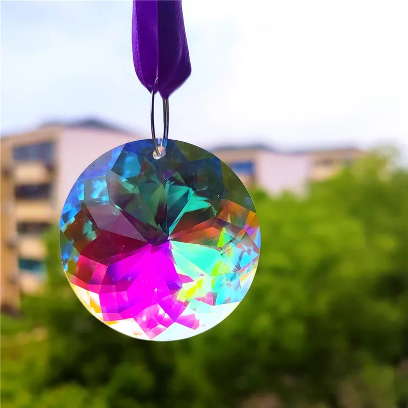 

Top Quality 10Pcs/Lot 45MM K9 Crystal Clear AB Rond Bauhinia Shape Chandelier Part Suncatcher Ornament Christmas Tree Decoration