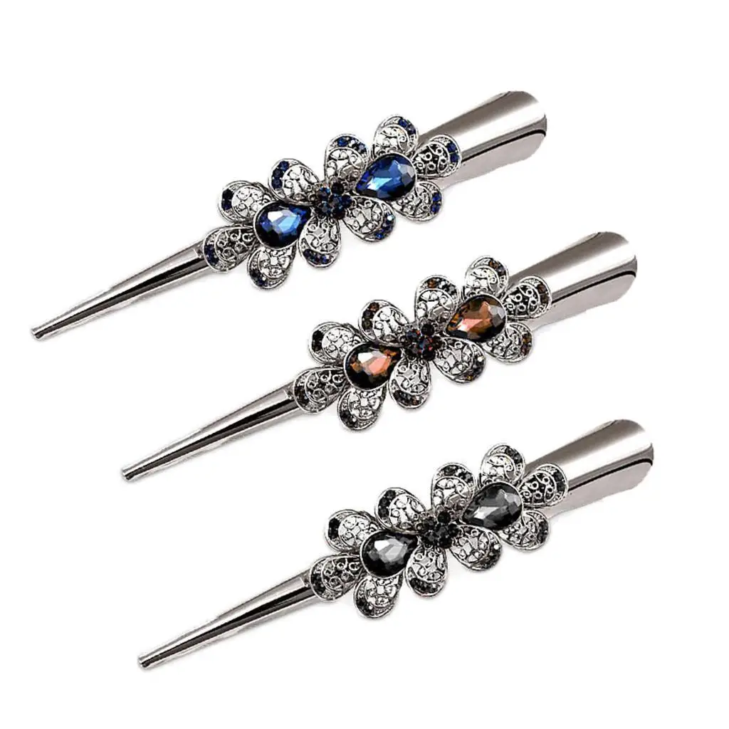 Crystal Hair Clips Metal Crocodile Hair Grip for Thick Hair Womens Hair Jewelry