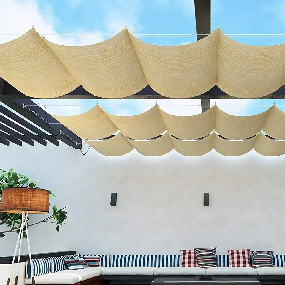 

160gsm 1.5*5m Manual 100% Virgin Waterproof for Carport Garden Wave Shade Sail