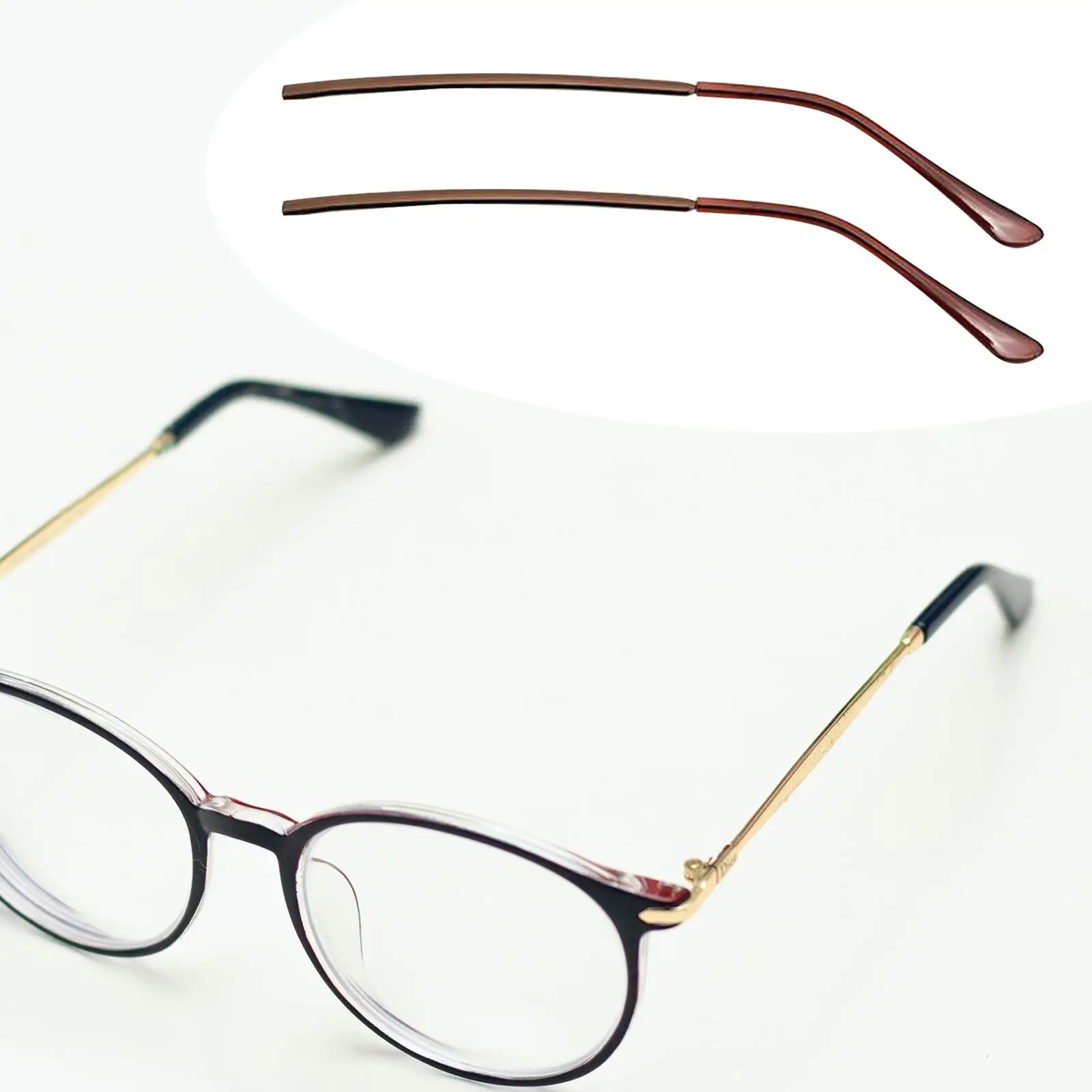 Eyeglasses Replacement Legs Metal Antislip Tube Ear Sock Spare Parts Comfortable Straight Arms for Glasses Repair Unisex