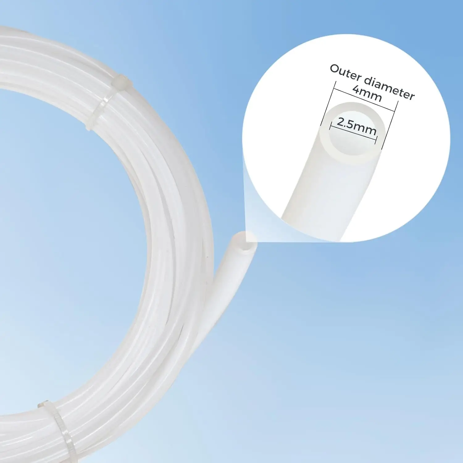 Official PTFE Tube 2.5mm ID 4mm OD, for Bambu Lab X1/ X1C/ P1P/ P1S/ A1/ A1 Mini, Creality K1 Max/Ender 3 V3 3D Printer. gallery 3