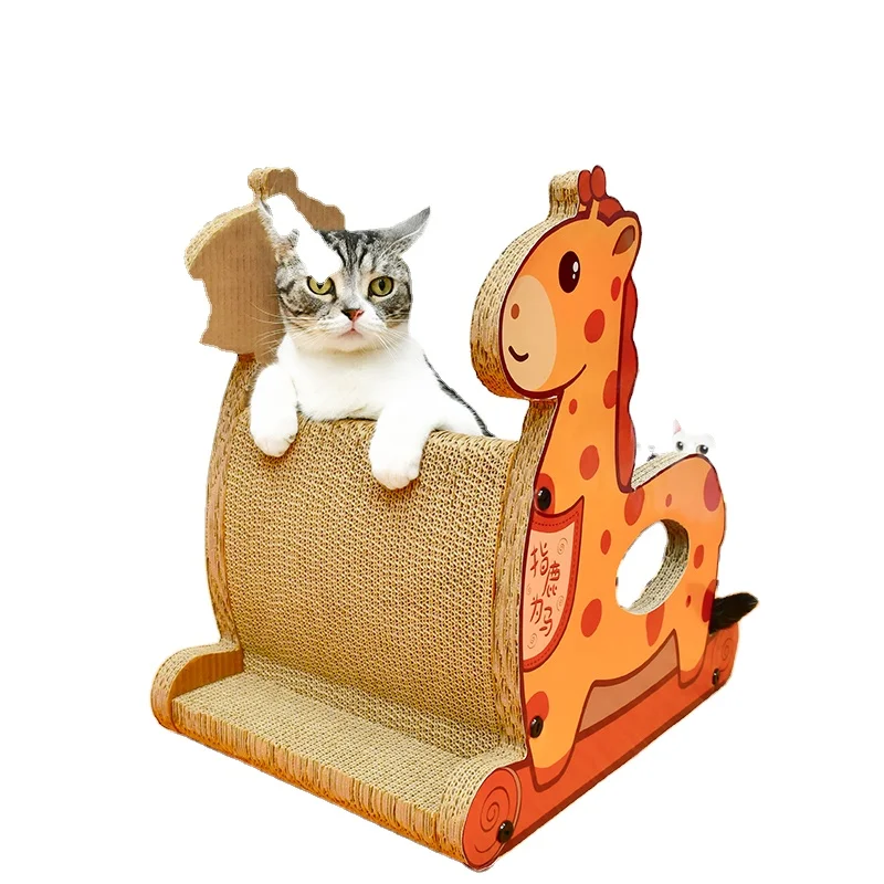 Pet Toys Giraffe Shaped Cat Scratching Board Playground Cat Toys Please Be Picky Cat Scratching Board Protective Furniture