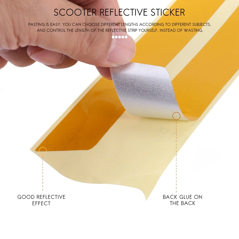 Impermeável PVC adesivos reflexivos para Ninebot Max G30 Kickscooter, adesivos dobráveis, branco, branco, amarelo