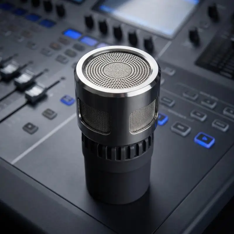 613 Metal Head Moving Coil Microphone Capsule, Diaphragm Transducer Sound Head Professional Mic Replacement Core