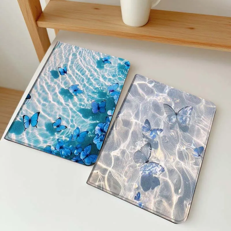 

Чехол-подставка Blue Butterfly Water Surface Gift для планшетов Apple iPad Air Pro mini 1 2 3 4 5 6 7 8 9 11 M2 M3 M5 M4 5-го 6-го 7-го 10-го 11-го поколений