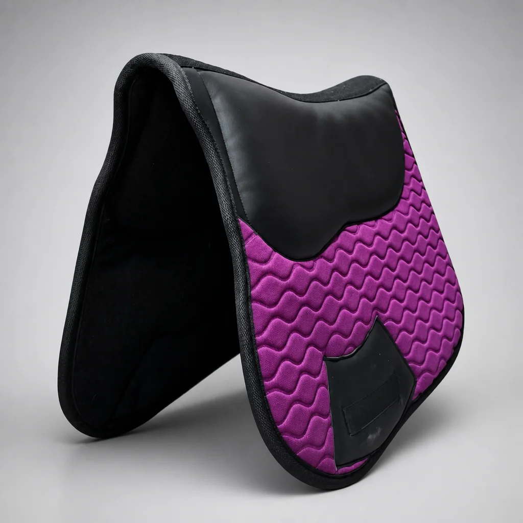 English Dressage Horse Saddle Pad with Quilted Floral Pattern Fabric Lining Dressage Saddle Pad