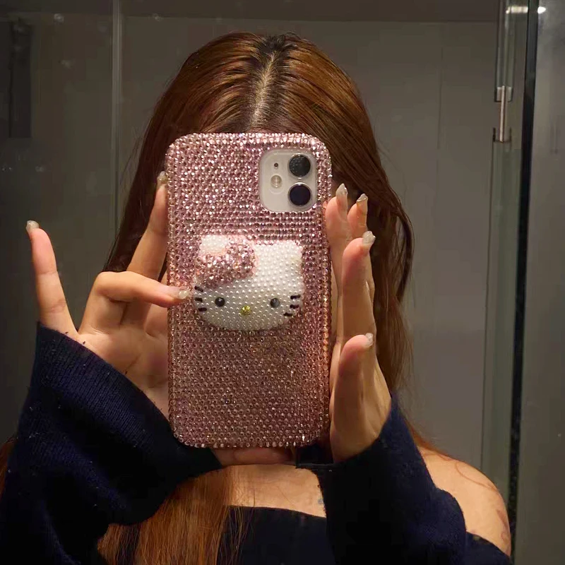 Imagem -04 - Rhinestone Bling Cristal Telefone Capa Transparente para Iphone 11 12 13 14 15pro Max x xs xr Plus se 10