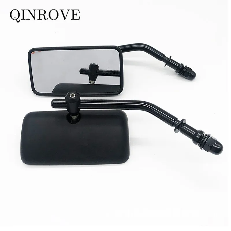 For Harley Davidson Road King Forty-Eight RH975 Street Bob Iron 883 Motorcycle Mirror Iron ABS Square Black Chrome Rear Mirror