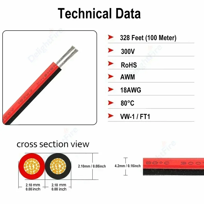 12V LED Strip Connector Cable 2 3 4 5 6 Pin Electronic Wire 22 20 18 AWG Hookuo Wire For RGB LED Strip 5050 Auto Speaker
