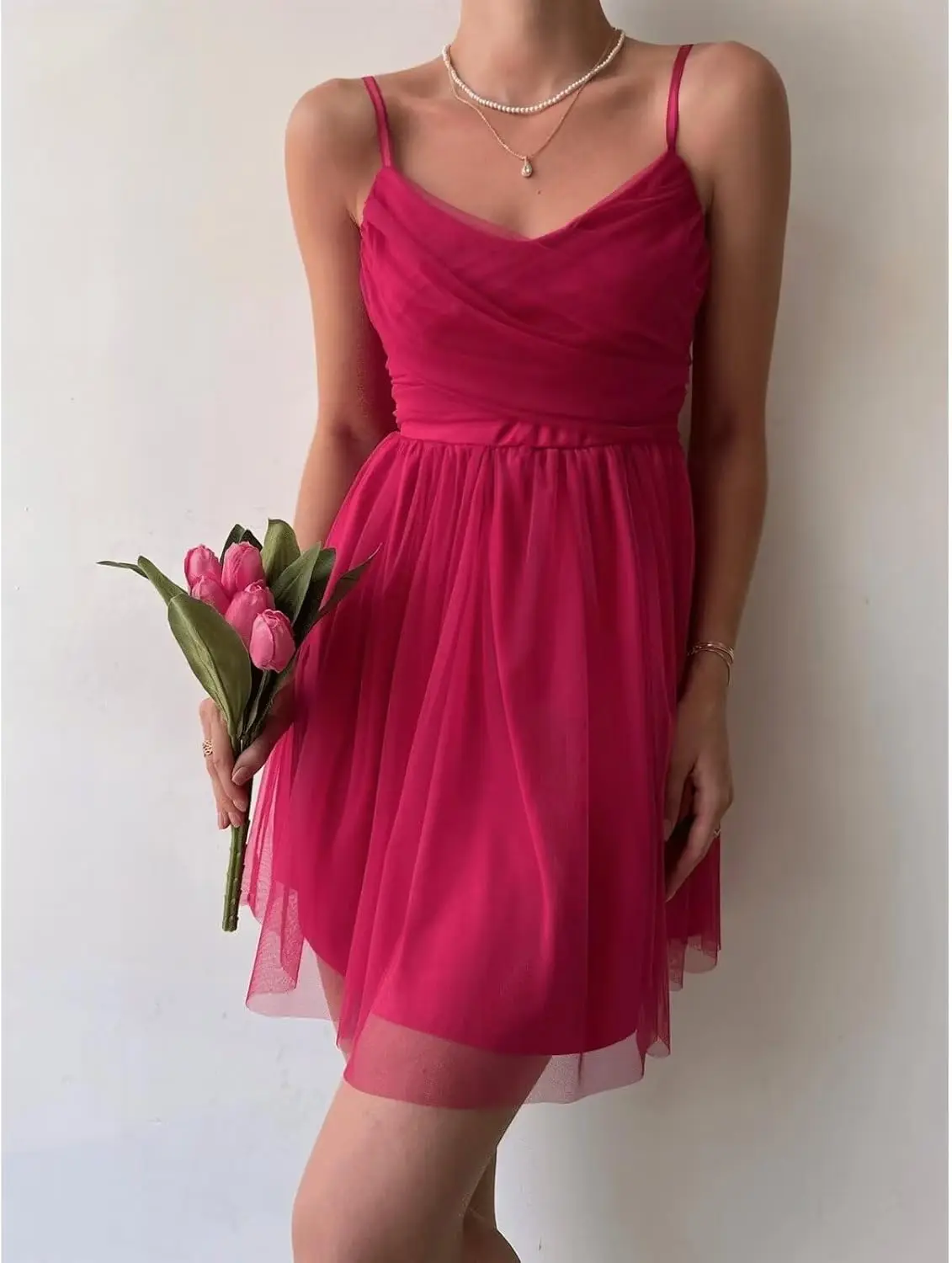 Cudiew Tulle Homecoming Dresses for Teens 2025 Short Mini Party Dress Spaghetti Straps Sleeveless Cocktail Gowns