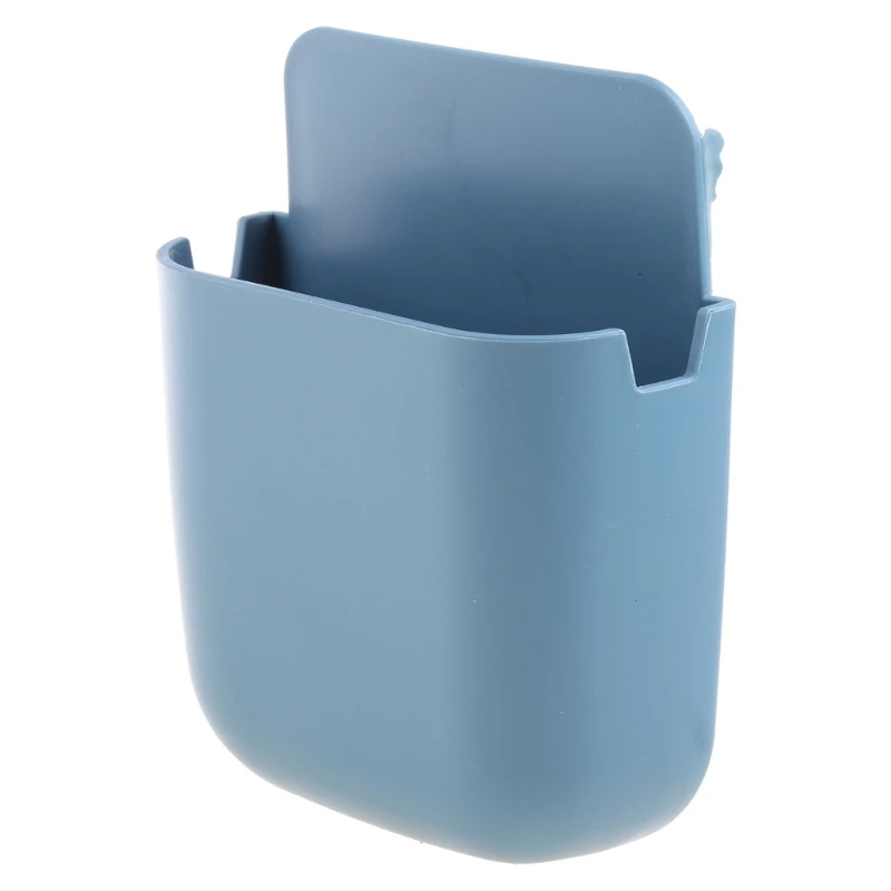 Y1UB Wall Mount Remote Control Holder with Hole Double-side Tapes Wall Mount Storage Container Bedside Table Phone Charging