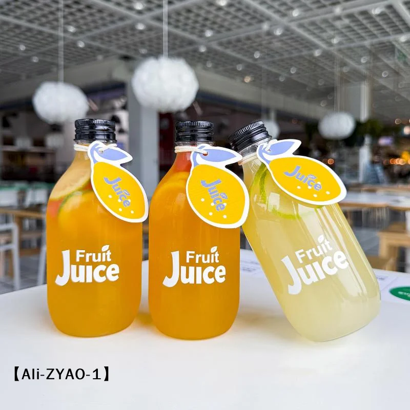 【O】Plastic Juice Bottles With Caps Long-Lasting Spill-Proof Clear Milk And More Easy Cleaning Refilling Portable Water Bottle