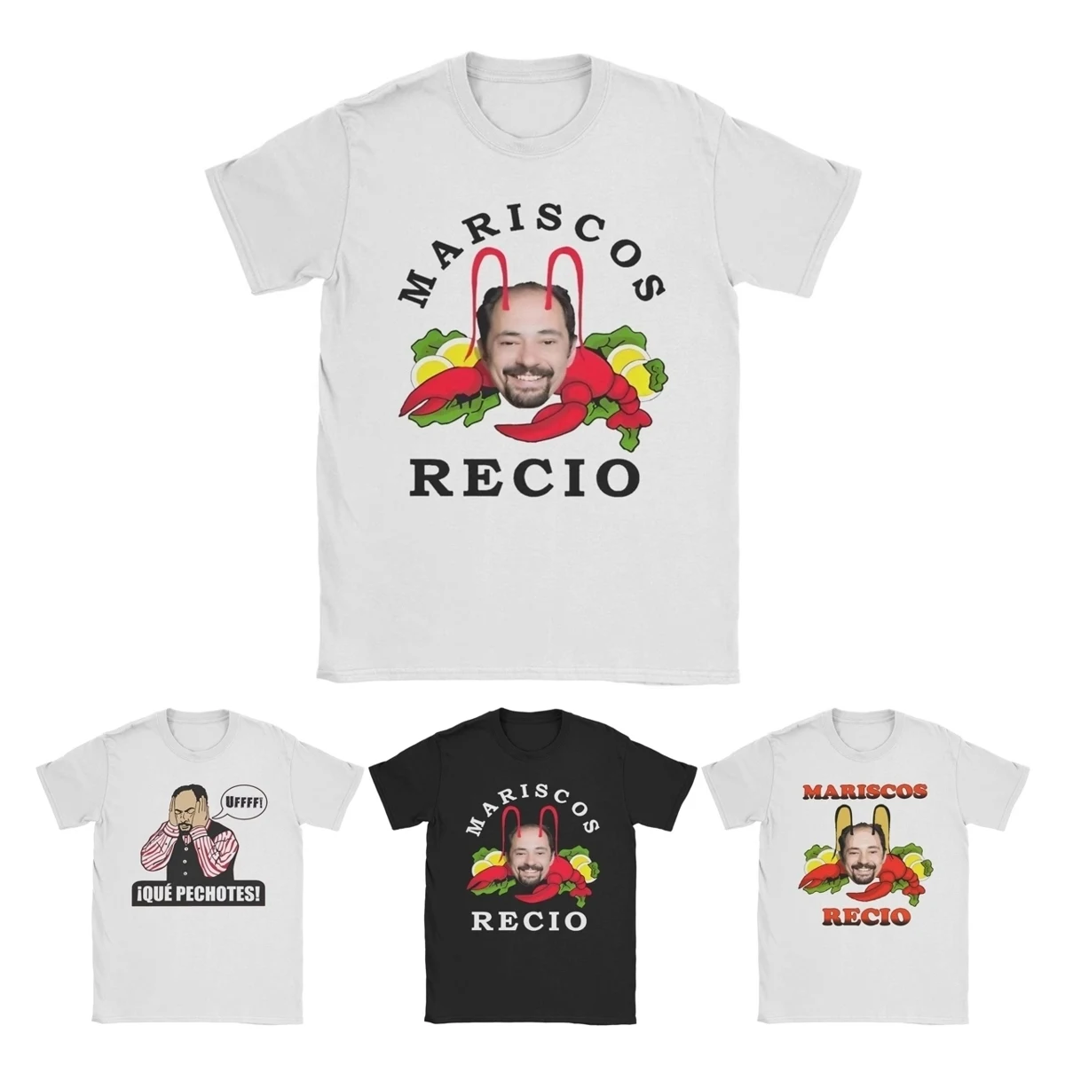 Camiseta de Antonio Mariscos Recio para hombre y mujer, camisetas novedosas de algodón puro con cuello redondo, camisetas divertidas de Meme, ropa de manga corta única