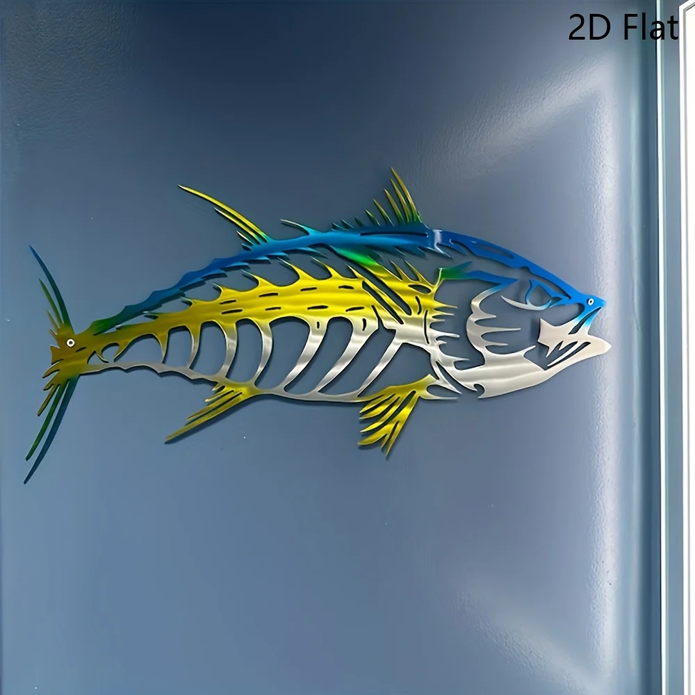 Gelbflossen-Thunfisch Metall-Wandkunst Florida Keys Schlafzimmer Wohnzimmer Dekoration