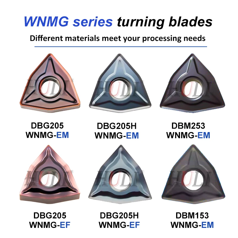 WNMG080404-EM WNMG080408/12-EF DBG205 202DBM 253 251 Alat Bubut CNC Sisipan Pembubutan Lingkaran Luar Bentuk Persik untuk Pemrosesan Baja