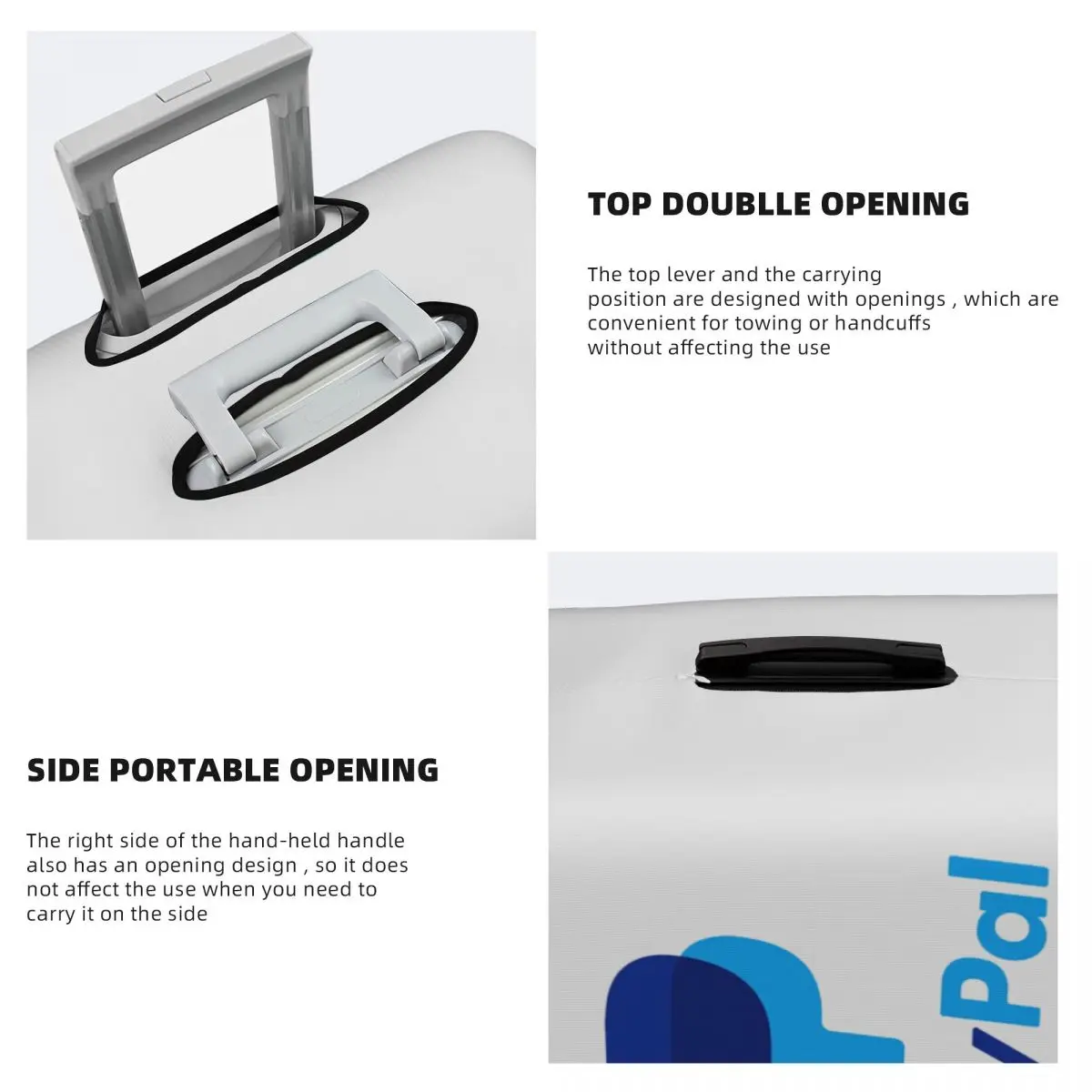 غطاء حماية مرن لحقيبة السفر بشعار باي بال مقاس 18-32 بوصة