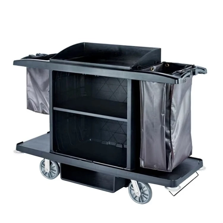 

Plastic Housekeeping Cleaning Service Carts and Trolleys for Hotel