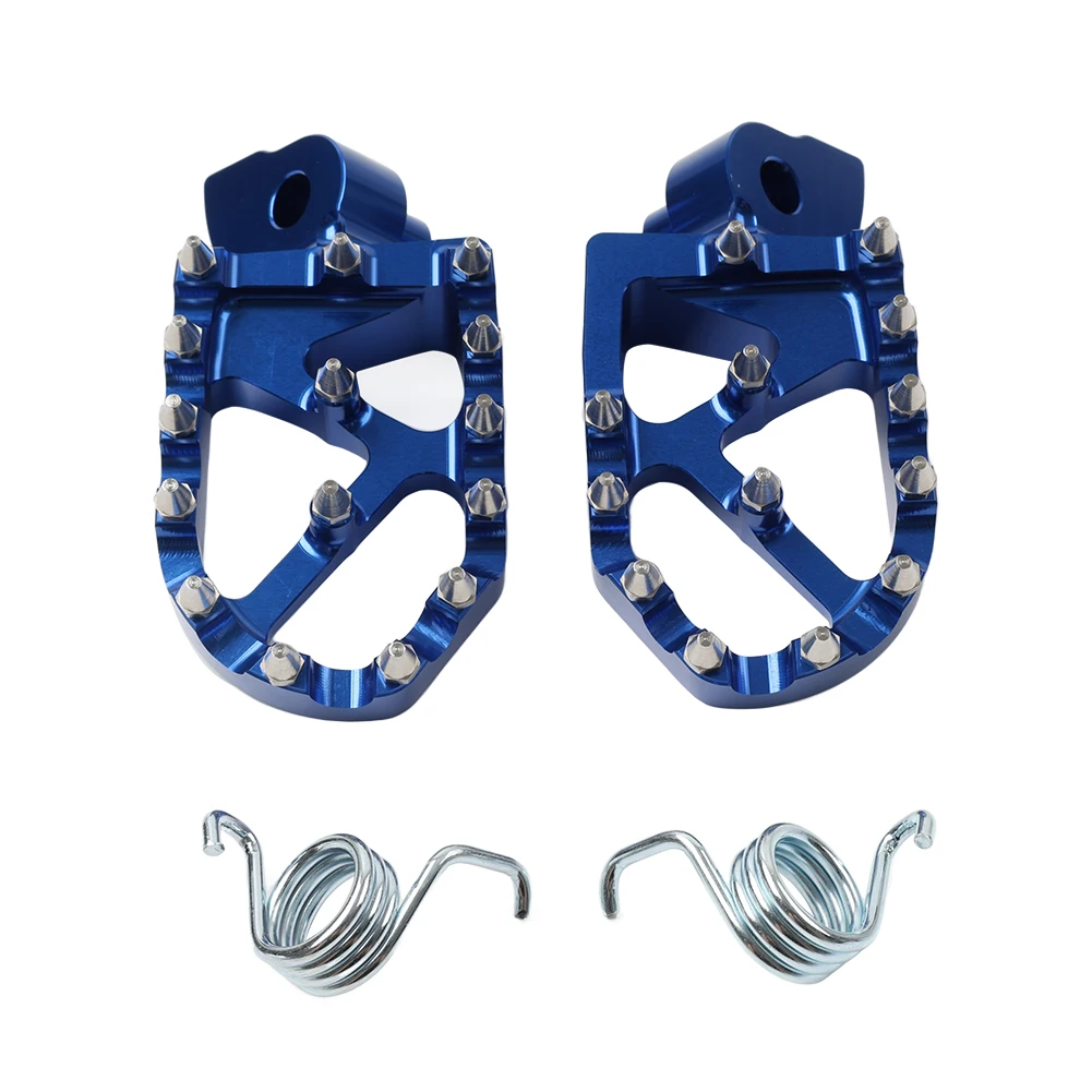 CNC Motorcycle Foot Pegs Footrests Pedal Blue For Yamaha YZ85 YZ125 YZ250 YZ125X WR250F WR450F