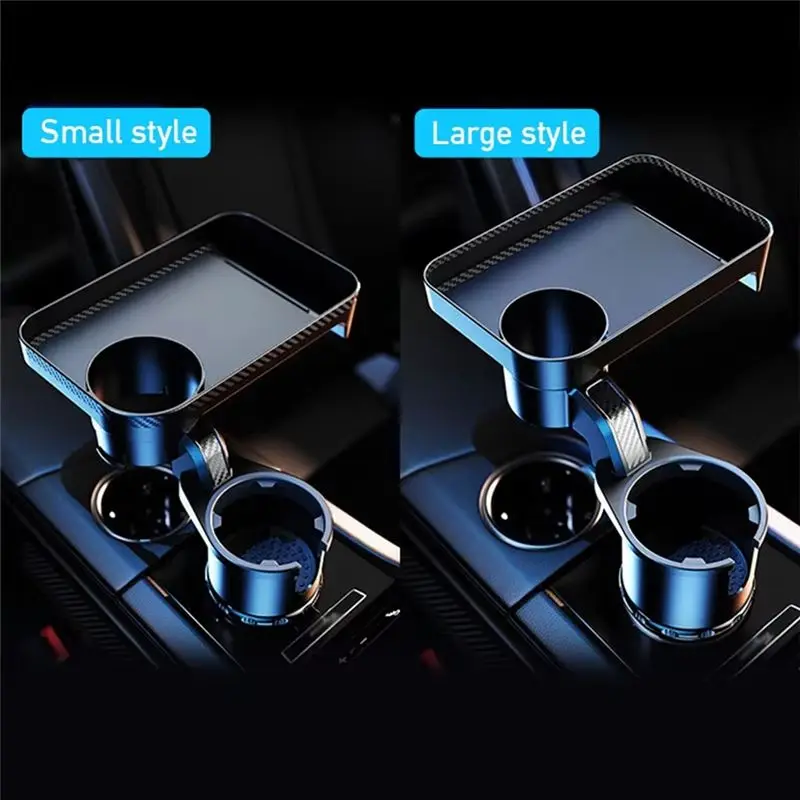 Premium Car Cup Holder Expander Tray Forsnack Withfood Table 360-Degree Adjustable Base L