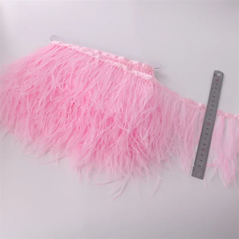 1Meters Ostrich Feathers Trim Width 10-15cm Black Feathers for Crafts Ostrich Feather Fringe Trim Ribbon Plumas Plume Decoration