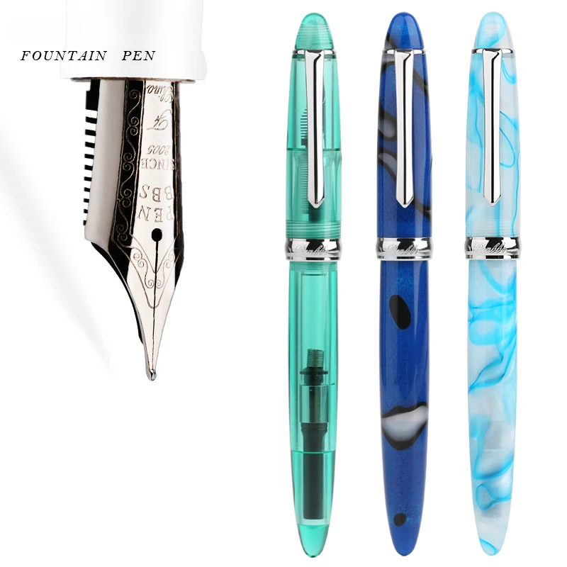 Penbbs 308 Fountain Pen Acrylic Colored Resin Damien Blade F 0.5mm Nib Ink Pen School Supplies Mb School Writing Calligraphy Pen