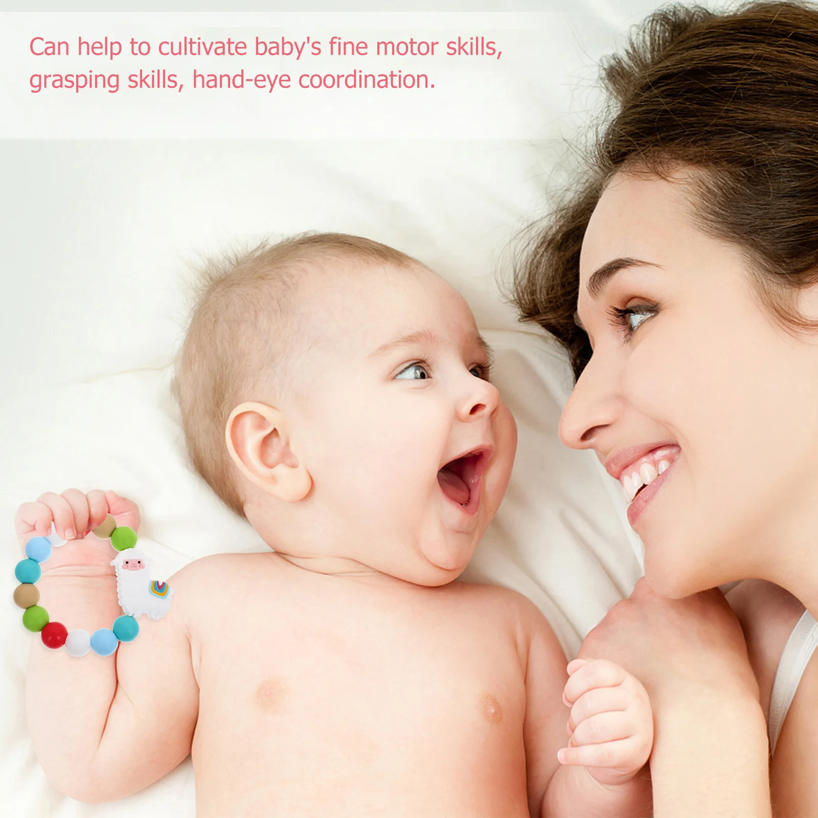 

Silicone Teething Bracelet for Charm Smooth Texture Relieves Gum Discomfort Supports Hand Eye Coordination