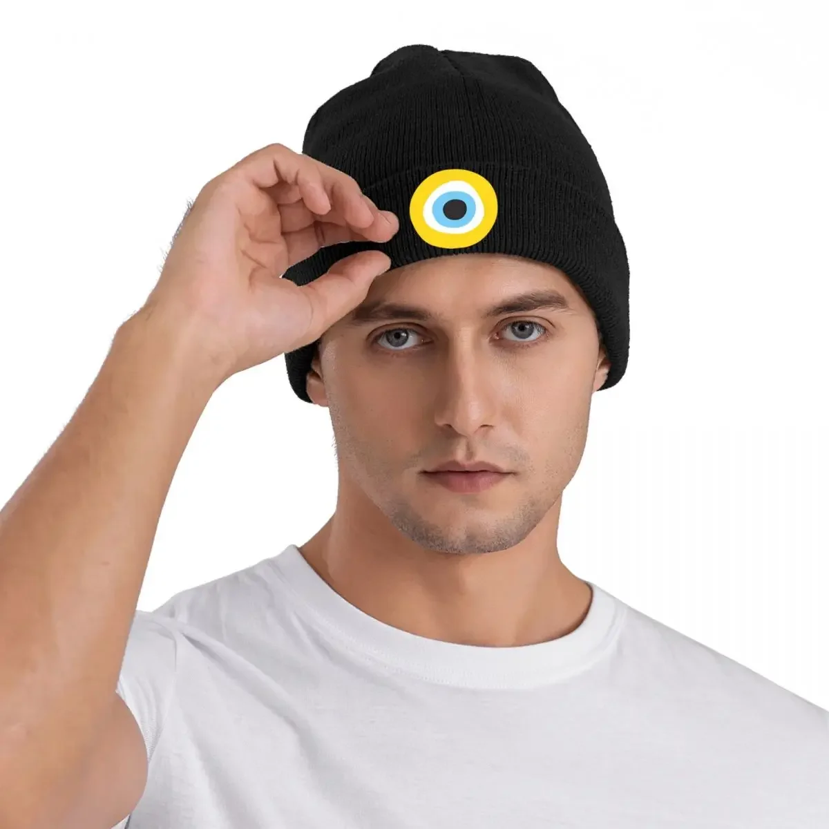 Evil Yellow Eyes Beanie Hats Bonnet Hats uomo donna Unisex Casual Gym Knit Hat autunno inverno Printed Warm Caps