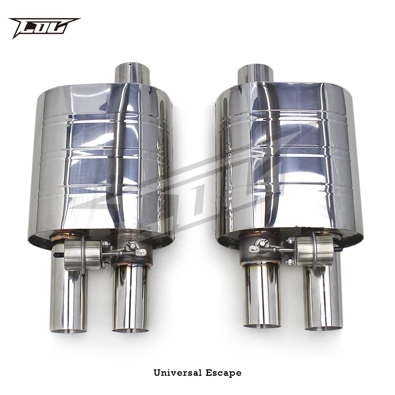 OEM various models racing general muffler stainless steel exhaust pipe muffler with vacuum valve automotive exhaust muffler
