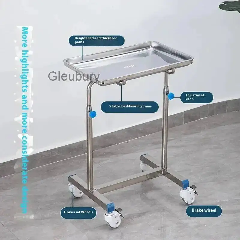 Medical Thickened Rack Stainless Steel Trolley Barber Shop Trolley Hospital Surgery Tray Trolley Beauty Salon Auxiliary Cart