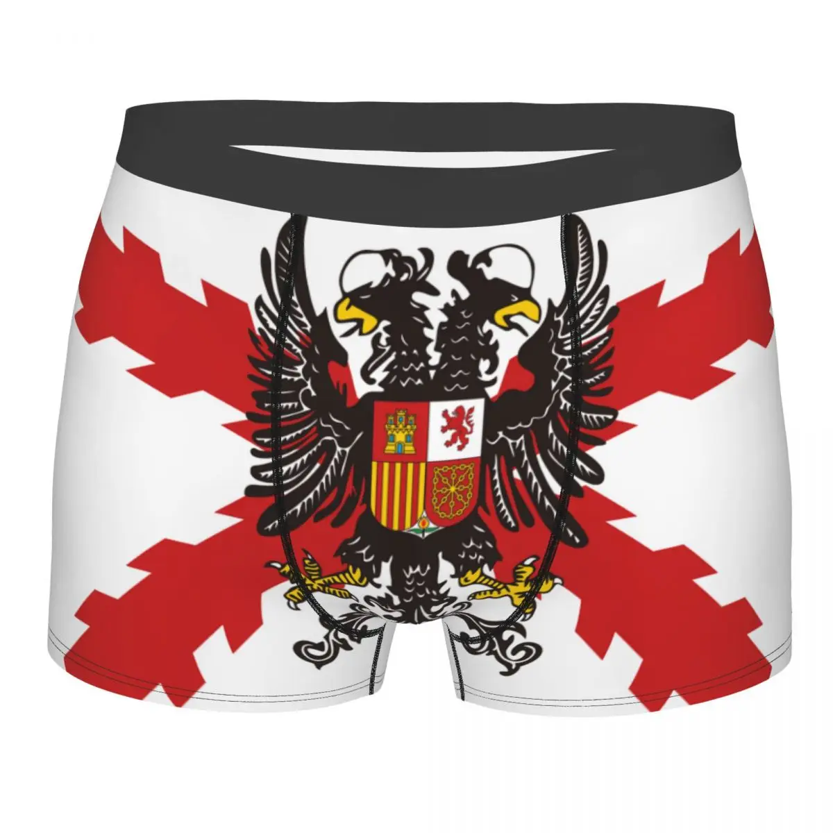 Sexy Spanish Legion Boxers Shorts Panties Men\'s Underpants Stretch Spain Burgundy Cross Briefs Underwear