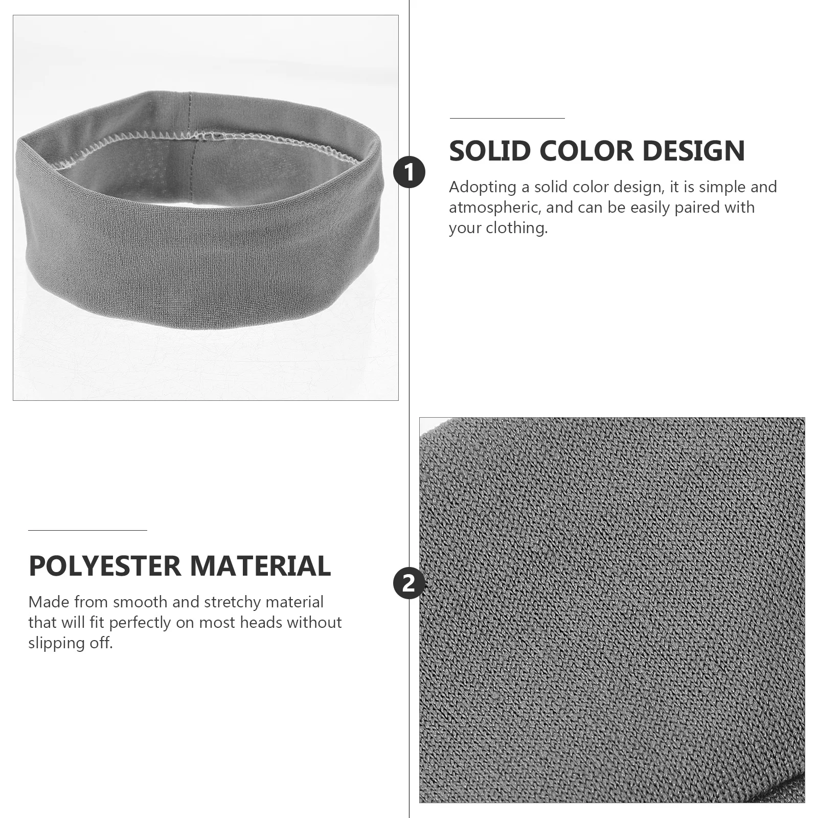 

6Pcs Elastic Sports Headband Breathable Sweatband Sweat Absorbing Workout Yoga Headband Hairband Women