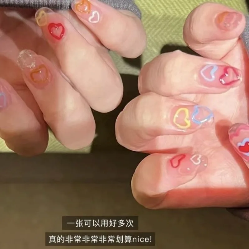 Colorful Dopamine Jelly Scrapbook Stickers 3D Pink Heart Decal Cute Heart Pattern for DIY Journal  Kawaii Nail Decals for Girls image 4