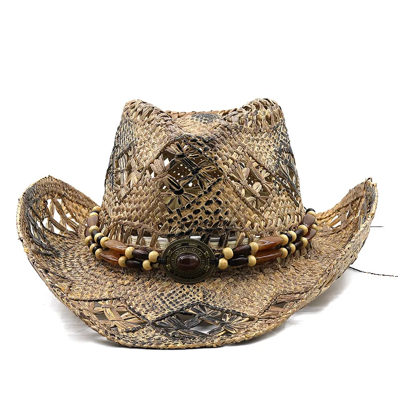 Designer Brand Cowboy Hat Top Cap Jazz Hat Visor Sun Handmade Straw Beach Men and Women Summer Outdoor 모자 Hot Sale Free Mail