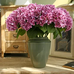 Fleurs d'hortensia artificielles en latex DIA, décoration d'intérieur, bouquet de patients, décoration de mariage, toucher réel, 16cm