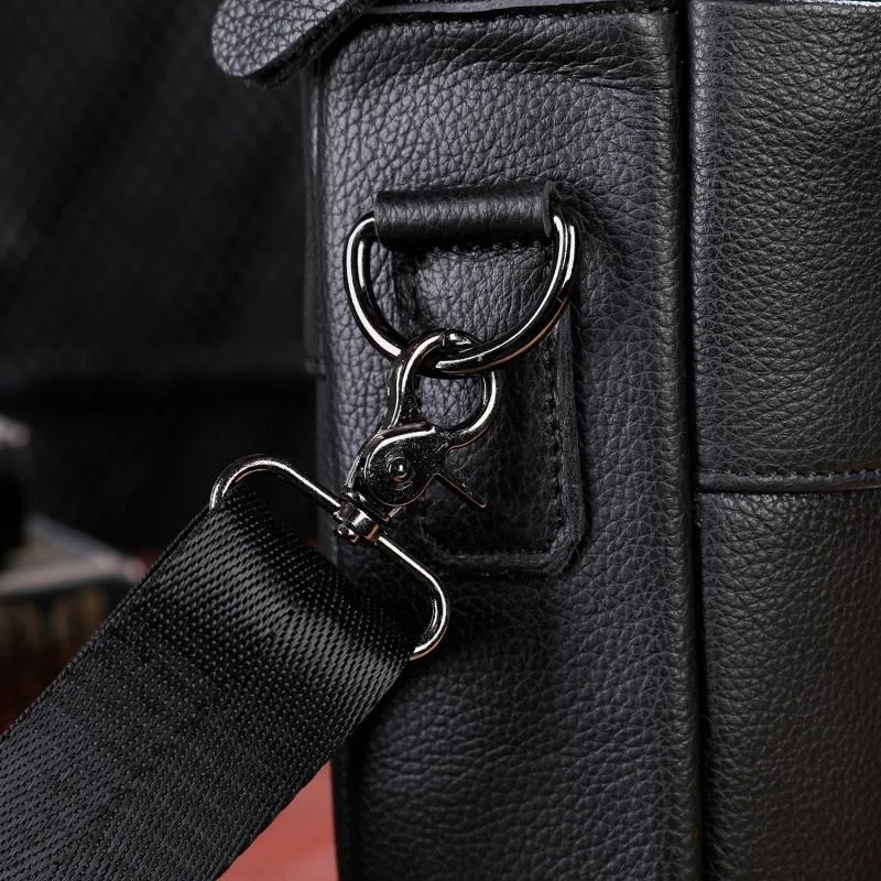 Sac à main d\'affaires en cuir véritable pour hommes, sacs de messager, sac d\'ordinateur portable de voyage lancé vintage, grande capacité, étui